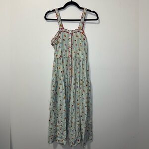 Chic Fruit Print - Button-Down Maxi Dress